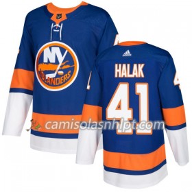 Camisola New York Islanders Jaroslav Halak 41 Adidas 2017-2018 Royal Authentic - Homem